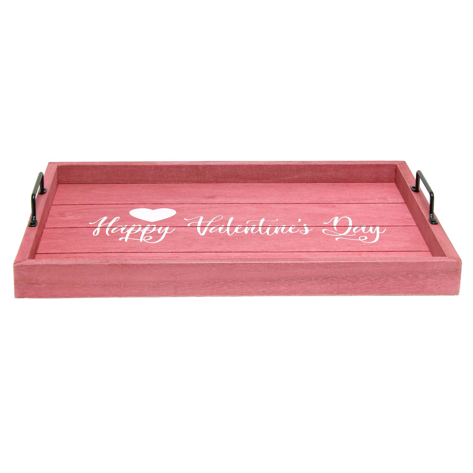 Elegant Designs™ 15.5" Happy Valentine's Day Serving Tray with Handles